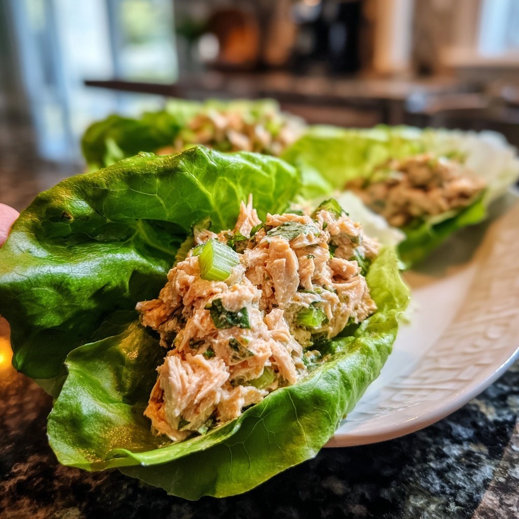 Simple Tuna Salad Lettuce Wrap Lunch
