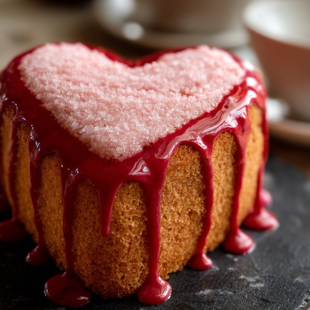 Mini Heart Cake with Raspberry Cream