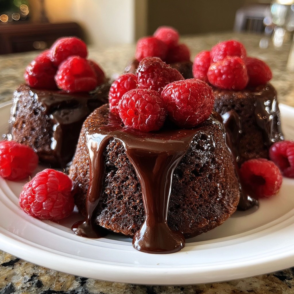 Chocolate Raspberry Lava Cakes