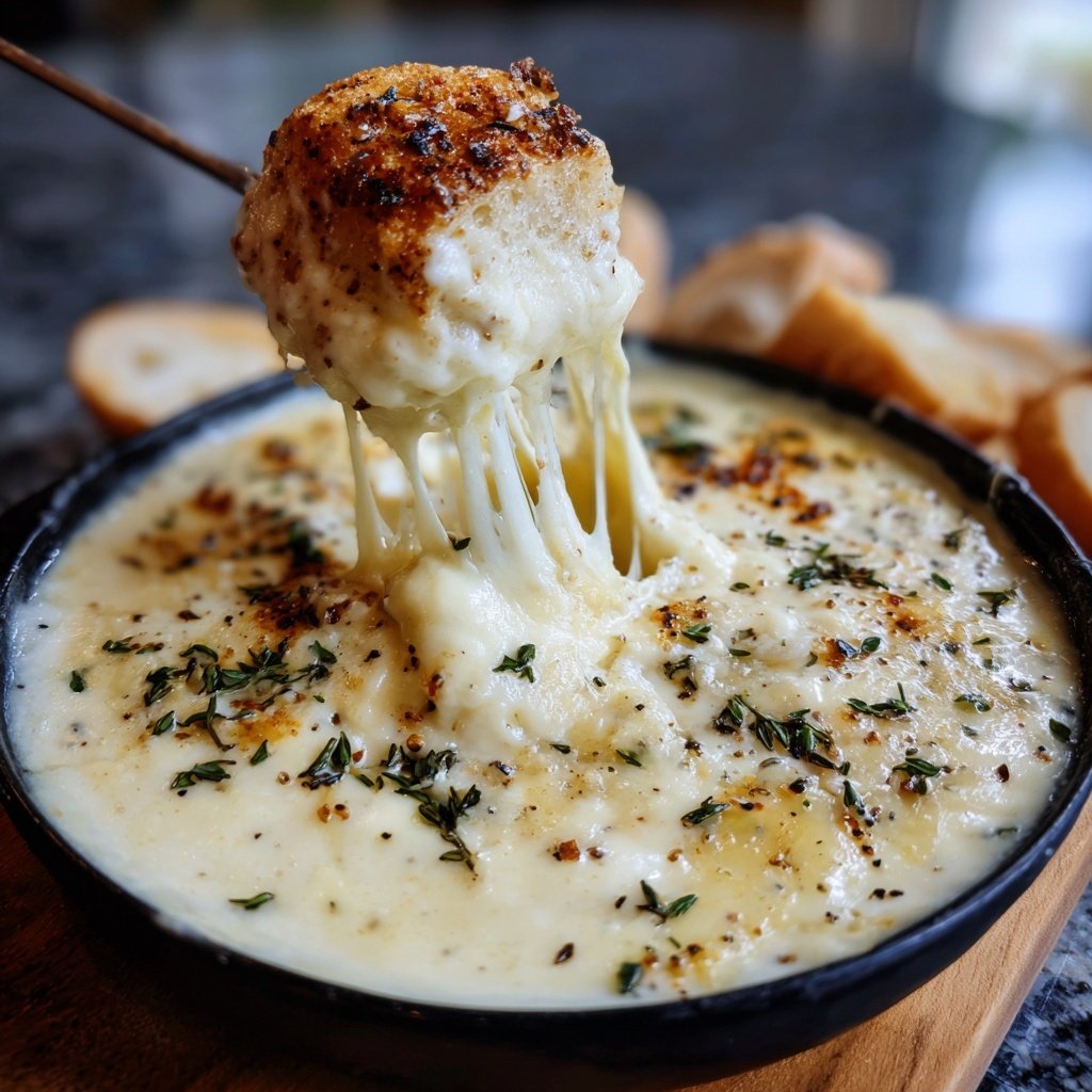 Fondue with Gruyere and Fresh Thyme