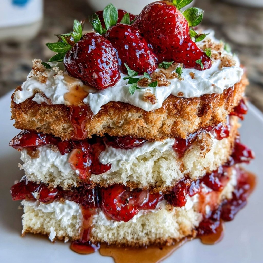 Strawberry Shortcake With Honey Whipped Cream