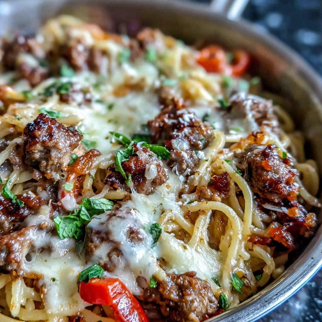 Hamburger Meat And Pasta Skillet