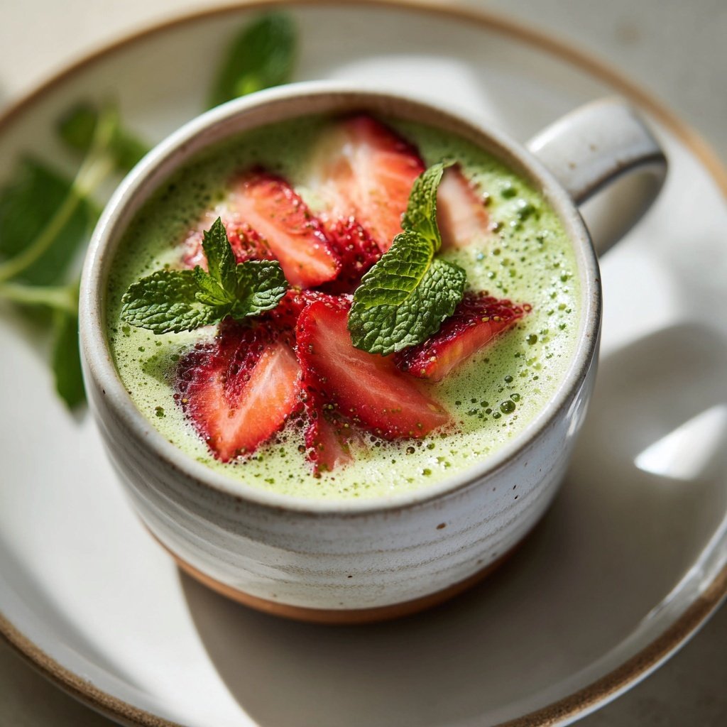 Warm Strawberry Vanilla Matcha