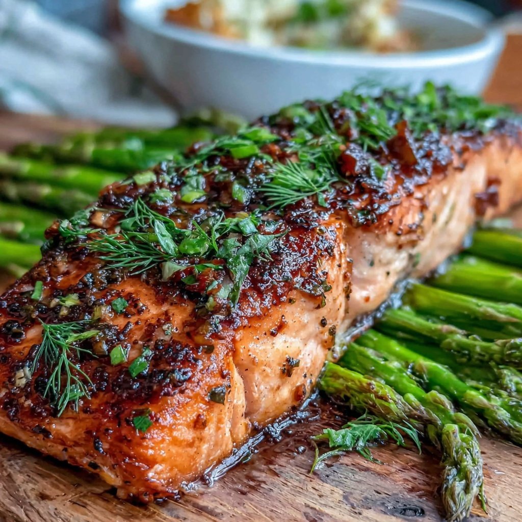 Healthy Lemon Herb Salmon With Roasted Asparagus