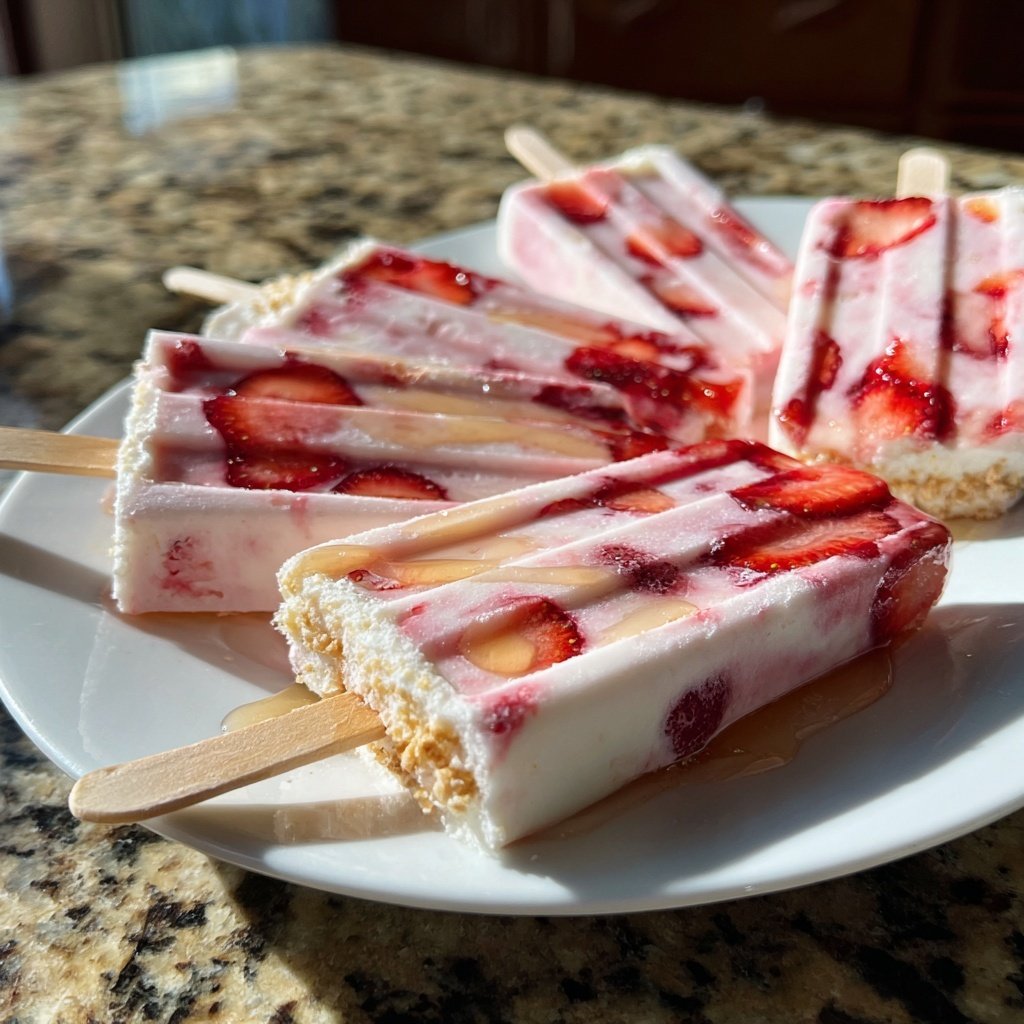 Strawberry Yogurt Breakfast Popsicles