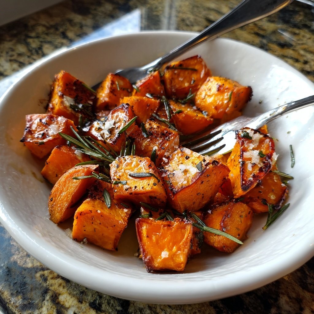 Roasted Sweet Potato Cubes