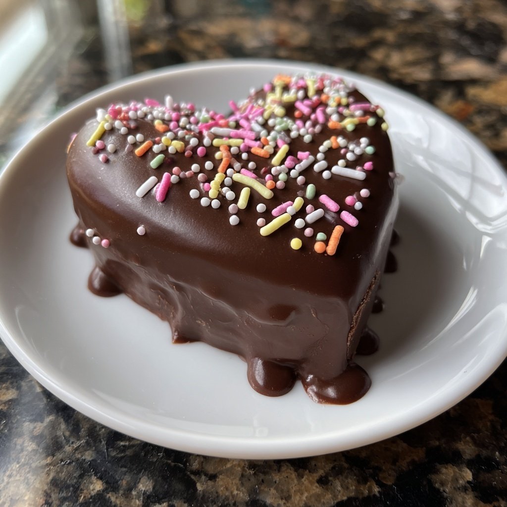 Mini Heart Cake with Chocolate Ganache