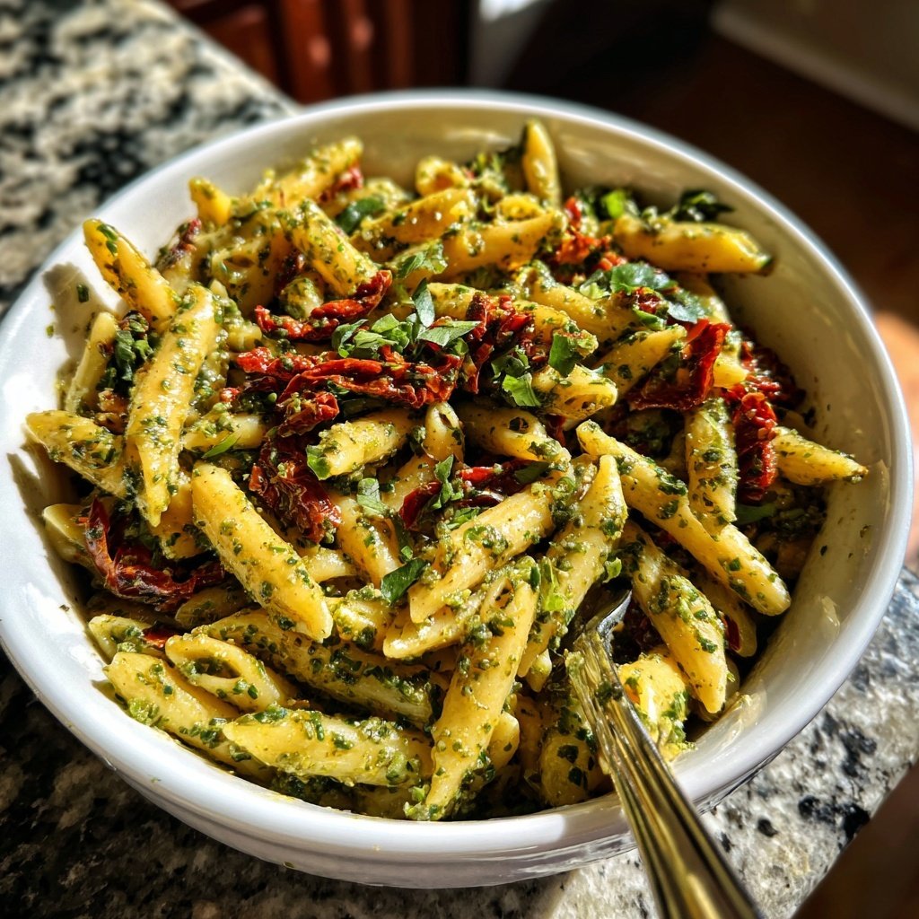 Healthy Lunch Pesto Pasta Salad