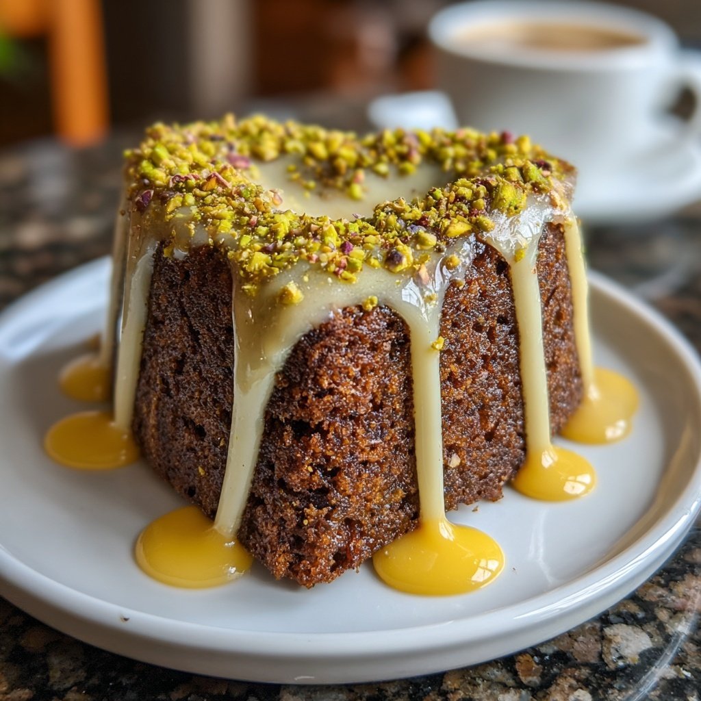 Mini Heart Cake with Lemon Pistachio Cream