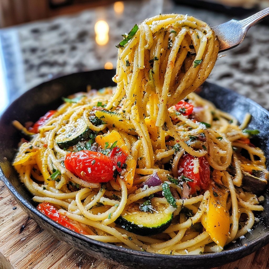 Romantic Lemon Herb Roasted Veggie Pasta