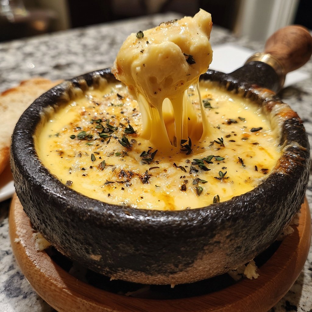 Fondue with Gruyere and Fresh Thyme