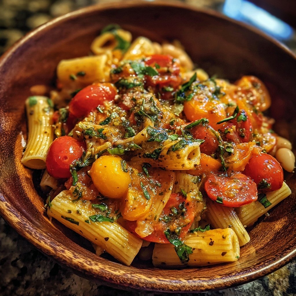 Tomato Basil White Bean Pasta