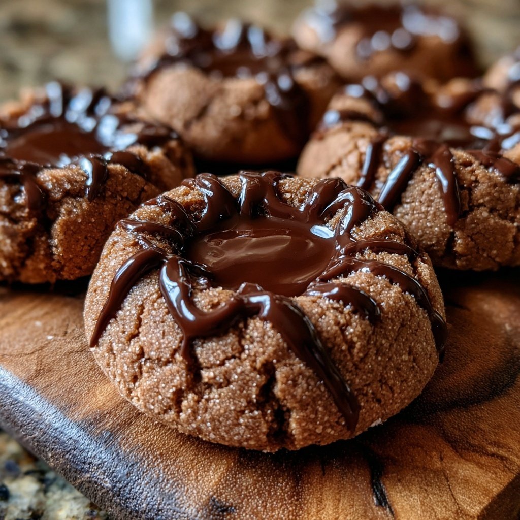 Chocolate Hazelnut Thumbprint Cookies