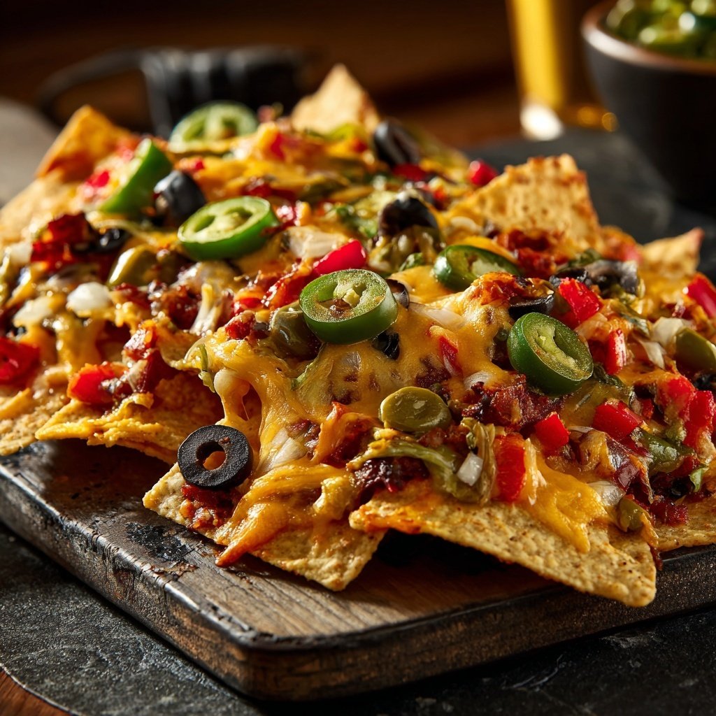 Super Bowl Appetizer Loaded Veggie Nachos
