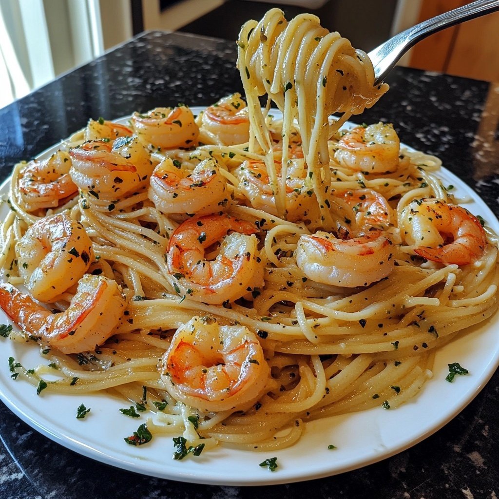 15-Minute Garlic Shrimp Pasta