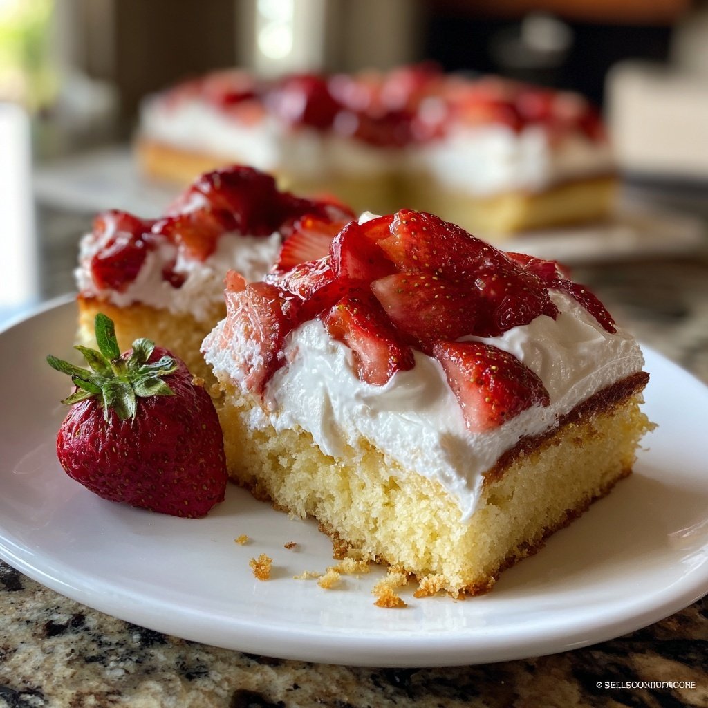 Easy Strawberry Shortcake Sheet Cake